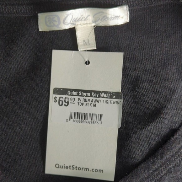 Quiet Storm Womens Runaway Lightning Shirt Top Black M NWT - Picture 8 of 8